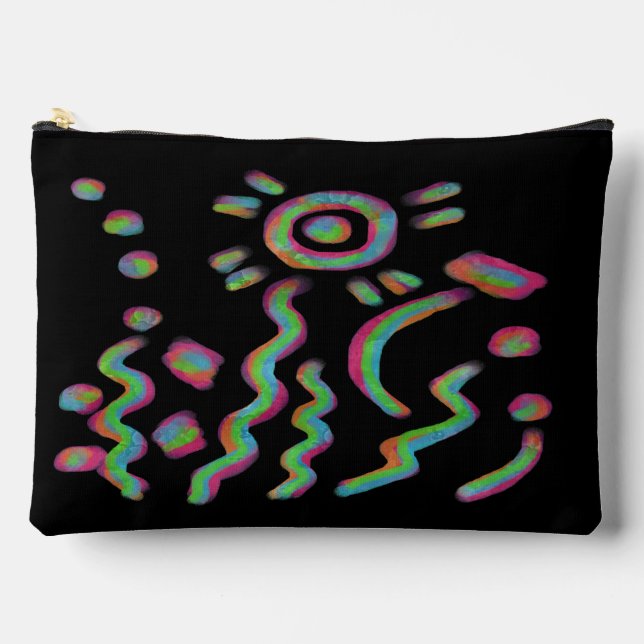 Pochette À Accessoires Art numérique Abstrait funky (Recto)
