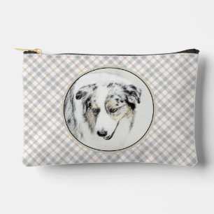 Pochette À Accessoires Australian Shepherd Peinture Blue Merle Dog Art