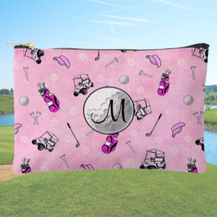Pochette À Accessoires Balle et cartons de golf rose sur mesure Monogram