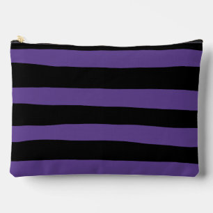 Pochette À Accessoires Bandes inégales en violet et en noir