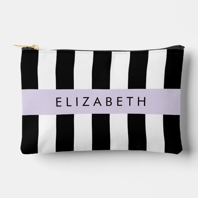 Pochette À Accessoires Bandes noires et blanches, Gravées, Lignes, Votre  (Recto)