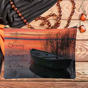 Pochette À Accessoires Bateau coucher de soleil avec prière sereine