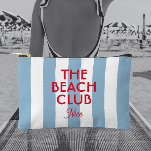 Pochette À Accessoires Beach Club French Red Blue Cabana Stripe