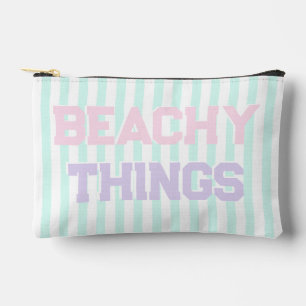 Pochette À Accessoires Beachy Things - Joli Pastel & Turquoise Stripes