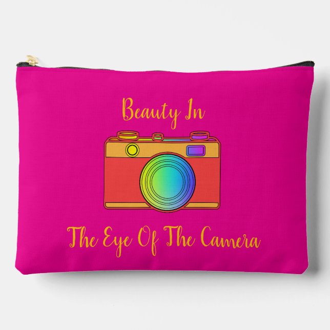 Pochette À Accessoires Beauté Dans L'Oeil De La Caméra Rose (Recto)