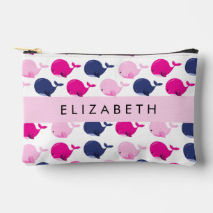 Pochette À Accessoires Beaux Baleines, Motif De Baleines, Votre Nom