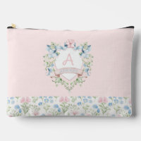 Bébé Bleu et rose Grandmillennial Ribbon Crest