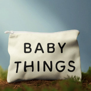 Pochette À Accessoires Bébé choses Essentials Black Script Neutral