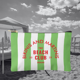 Pochette À Accessoires Bikinis Et Martinis Le Beach Club Green Stripe
