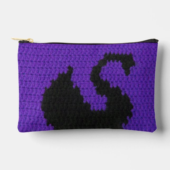Pochette À Accessoires Black Swan Violet violet Artisan Crochet Imprimer (Recto)