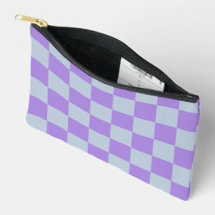 Pochette À Accessoires Bleu doux et À damiers lavande