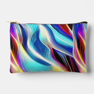 Pochette À Accessoires Bleu Turquoise rose Jaune Blanc Vave Abstraction