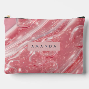 Pochette À Accessoires Blush Rose Bulles Personnalisé Tourbillon Brillant
