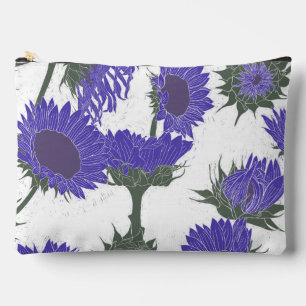 Pochette À Accessoires Bois Imprimer Tournesol violet