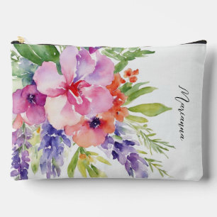 Pochette À Accessoires Bouquet floral aquarelle