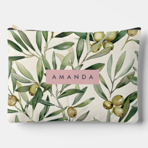 Pochette À Accessoires Branche de olivier aquarelle élégante personnalisé