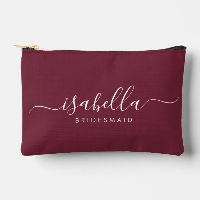 Pochette À Accessoires Bridesmaid Cadeau Bourgogne (Recto)