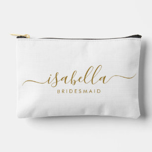 Pochette À Accessoires Bridesmaid Gift Gold Nom