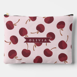 Pochette À Accessoires Cadeau Personnalisé avec Motif Cerise Esthétique