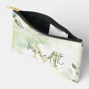 Pochette À Accessoires Cadre personnalisé de verdure et d'or