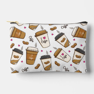 Pochette À Accessoires Cafés, Fèves de café, Amateur de café, Coeurs