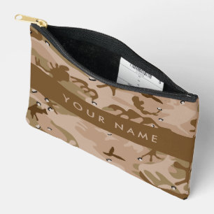 Pochette À Accessoires Cailloux de camouflage du désert, Votre nom, Perso