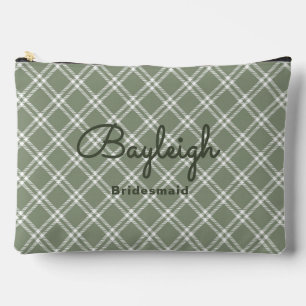 Pochette À Accessoires Camping Green À damiers Bridesmaid