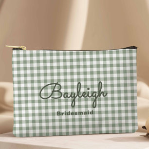 Pochette À Accessoires Camping Green À damiers Bridesmaid