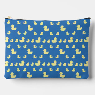 Pochette À Accessoires Canard en caoutchouc Motif bleu grand Zipper Pouch