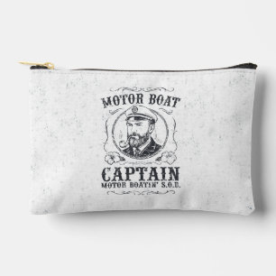 Pochette À Accessoires Capitaine de bateau à moteur drôle Pontoon bateau