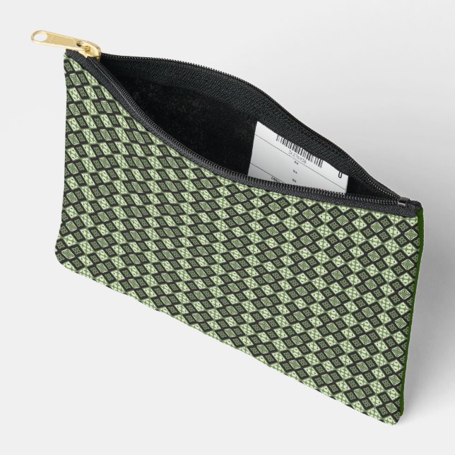 Pochette À Accessoires carré vert texture carré carreau mode classique ca (Ouvrir)