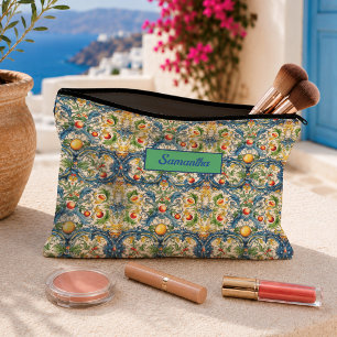 Pochette À Accessoires Carreaux de Citron Bleu Méditerranéen Sicilien