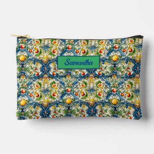 Pochette À Accessoires Carrelage bleu d'agrumes méditerranéen sicilien