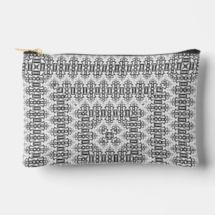 Pochette À Accessoires Carrés ajourés art déco rétro noir blanc