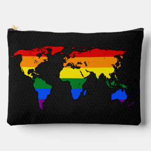Pochette À Accessoires carte du monde de la fierté LGBT