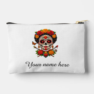 Pochette À Accessoires Catrina Artiste Crâne de Sucre – Día de los Muerto
