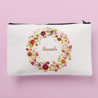 Pochette À Accessoires Cercle Fleurissant | Art de la Fleur Pressée par S