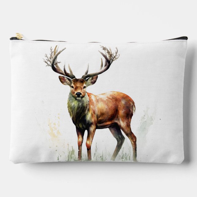 Pochette À Accessoires Cerf énorme à la ramure imposante  (Recto)