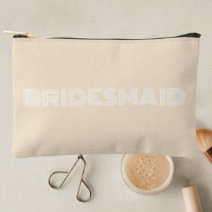 Pochette À Accessoires Champagne Couleur Typographie moderne Bridesmaid
