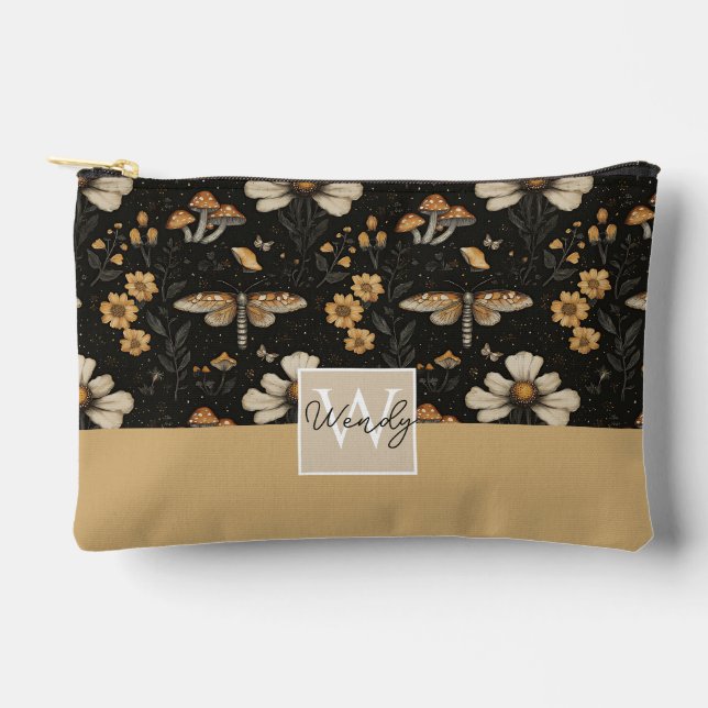 Pochette À Accessoires Champignons mignons et fleurs Motifs d'automne (Recto)