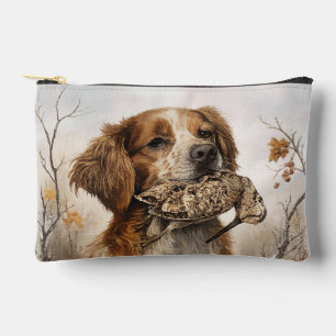 Pochette À Accessoires Chasse au Bécasse avec Épagneul Breton