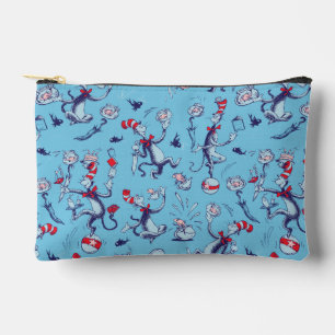Pochette À Accessoires Chat Dans Le Casquette   Motif bleu