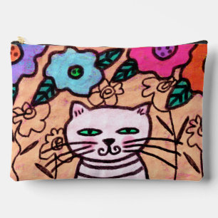 Pochette À Accessoires Chat dans le jardin Art abstrait