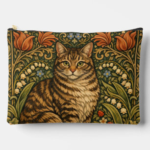Pochette À Accessoires Chat floral botanique élégant vintage