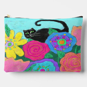 Pochette À Accessoires Chat noir dans Garden Art Abstrait