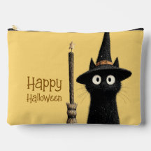 Chat noir fantaisiste Joyeux Halloween