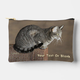 Pochette À Accessoires Chat Tabby Gris Fumé