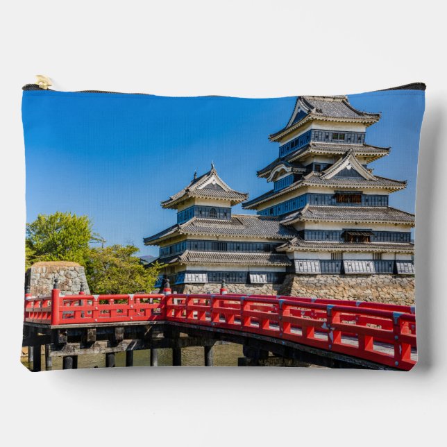 Pochette À Accessoires Château de Matsumoto et pont (Recto)