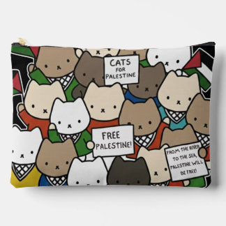 Pochette À Accessoires Chats pour la Palestine – Chats Kawaii pour la Jus