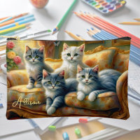 Chats sur le canapé - scène mignonne en vintage lo